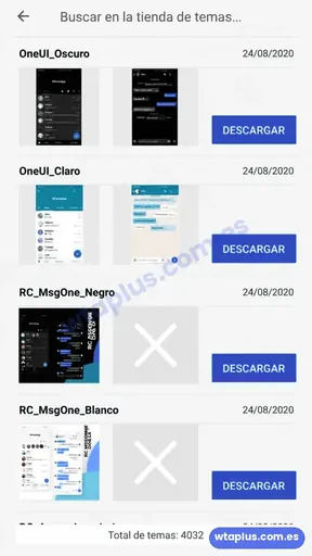 Tienda de temas de WhatsApp Plus con más de 4000 temas para descargar